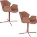 Zuiver Nikki Eetkamerstoelen Armleuning Terra/ Rood - Set van 2