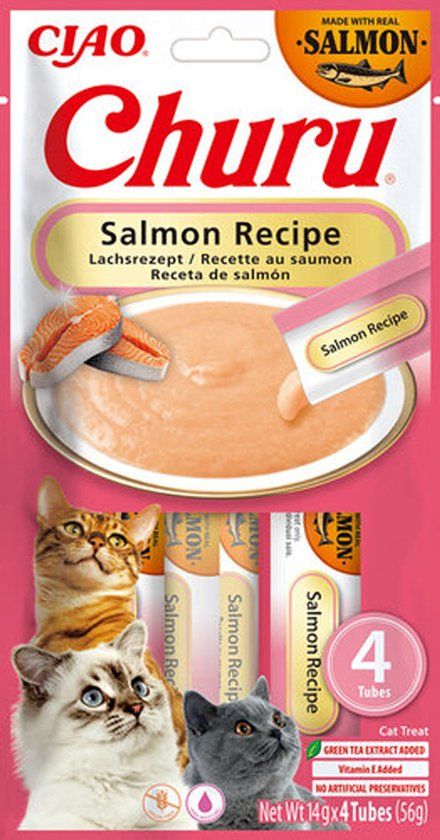 CIAO Inaba Ciao Churu Kat Puree Zalm 4x14g
