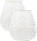 Cosy&Trendy Set van 2x stuks witte Lowboy buiten tafel sfeer kaarsen 10 cm 40 branduren in glas