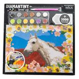 DIAMANTINY 96206, Level Up - Nice Group Creative Art, Diamond Painting Kit Mozaïek, Wild, Paard Wit, Veelkleurig