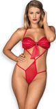 Obsessive Giftella Teddy - Erotische Lingerieset - Maat S/M - Rood