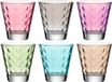 Sans marque Set de verres à boire - Verres à eau verres à jus - Usage quotidien - Design unique en relief intérieur - 6 pièces 220 ml - Coloré