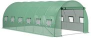 REDOM - Film de serre - Avec porte et fenêtres enroulables - Pour extérieur - Plastique - Vert - 600 x 300 x 200 cm