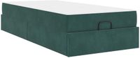 vidaXL Bedframe met matras 2-persoons Donkergroen Fluweel
