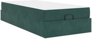 vidaXL Bedframe met matras 2-persoons Donkergroen Fluweel