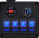 ProRide Schakelpaneel 12V voor Auto/Boot - USB Lader 2 Poorten met Voltmeter - 5V/2.4A - 4 Schakelaars