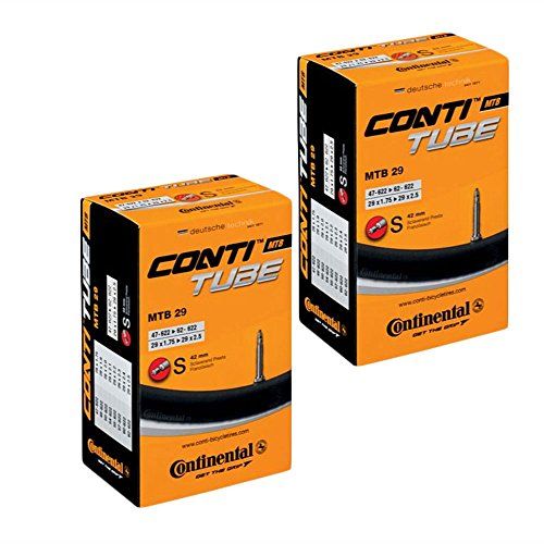 Continental Mountainbike Presta-ventiel voor 29 inch MTB-bandbinnenbanden, 1,75 tot 2,5, set van 2, zwart