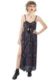 Vixxsin Graveyard Bloom Dress Dames Maxi-jurk - zwart - L