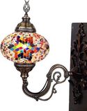 Halay Oosterse Lamp - Wandlamp Mozaïek - Ø 15 cm - Hoogte 28 cm - Handgemaakt en Multi Kleur