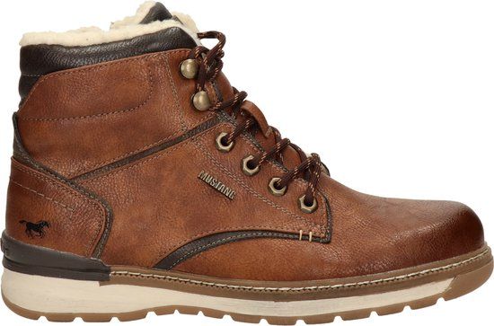 Mustang Men's Lace-up Boots - Cognac - Size 44