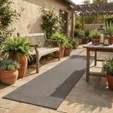 Vloerkleed voor slaapkamer, voor buiten, effen, antraciet, terras, keuken, lange hal, tapijt, woonkamer, entreemat, tapijt, 50 x 150 cm