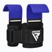 RDX Sports W5 Gel Lifting Hook Straps Met Grip Bleu