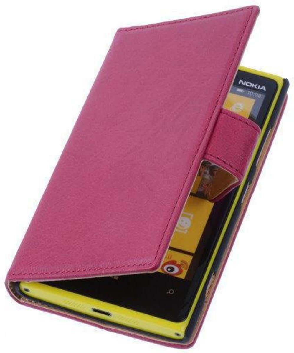 Best Cases Lila Nokia Lumia 1320 Stand Luxe Echt Lederen Book Wallet Hoesje