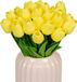 Merkloos Relaxdays Nep tulpen - set van 24 - kunststof - 33,5 cm - kunstbloemen - geel