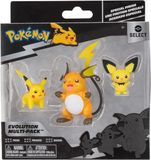 Pokémon Jazwares Pokemon Battle Figure Evolution Pack - Pichu, Pikachu & Raichu