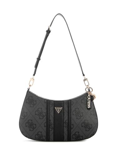 GUESS Noelle II schoudertas met ritssluiting, Logo houtskool, M