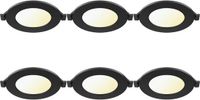 BES LED LED Downlight Inbouwspot Dimbaar 6 Stuks - Brinton Thin - 4W 280lm 120° Bundelhoek - Aanpasbare Lichtkleur 3000K-4000K-6500K - IP40 - Rond - Zwart - Ø85mm Buitenmaat - Ø70mm Zaagmaat