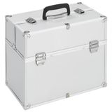 vidaXL Make-up koffer aluminium zilverkleurig 38x23x34 cm