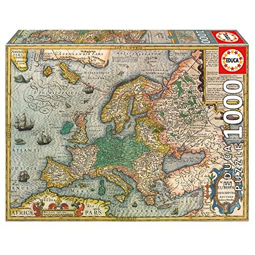 Educa - Kaart van Europa Puzzel - 1000 stukjes - 68 x 48 cm - 14+ jaar (19624)