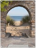 Merkloos / Sans marque GreatGardenPosters B.V. Tuinposter - Doorkijk - Strand - Duinen - Gras - Zee - 60x80 cm