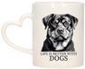 Bellatio Decorations Mok Rottweiler Hartjes Oor Wit Keramiek 300ml