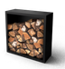 Merkloos Geroba Beltza zwarte Houtopslag met achterwand 1000 x 385 x 1000 mm