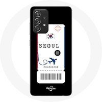 Maniacase Etui voor Samsung Galaxy A52 Air ticket Seoul Zuid-Korea
