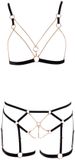 Cottelli Bol Elegante Open Rio Body Harnas met Mooie Schakelketting Zwart