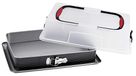 Probus cakecontainer, rechthoekige bakvorm met deksel en non stick coating bakplaat met extra hoge rand en lekbescherming (Kleur: zwart, transparant), Aantal: 1