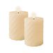 Lumineo Luxe LED kaarsen/stompkaarsen - 2x - creme wit - D7,5 x H12,3 cm -timer