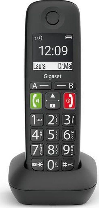 Gigaset E290EHX - Draadloze handset voor senioren - Zwart