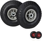 Merkloos Relaxdays Steekwagenwiel 3.00-4 - Luchtband Steekwagen - Reserve Band 2 Stuks - 260x85 mm Zwart-grijs