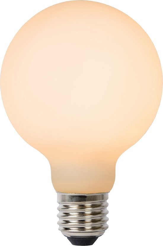 Lucide STEP DIM BULB - Filament lamp - Ø 12,5 cm - LED Dimb. - E27 - 1x8W 2700K - 3 StepDim - Opaal