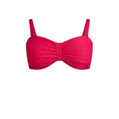 Zizzi voorgevormde strapless bandeau bikinitop Salina rood
