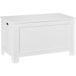 Banc multifonction en MDF blanc, 81x40x46cm, avec 2 poignées et couvercle à verrouillage de sécurité