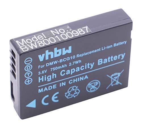 VHBW Accu compatibel met Panasonic Lumix DMC-3D1, DMC-TZ10, DMC-TZ18, DMC-TZ20, DMC-TZ22 camera Digicam DSLR (750mAh, 3,6V, Li-Ion)