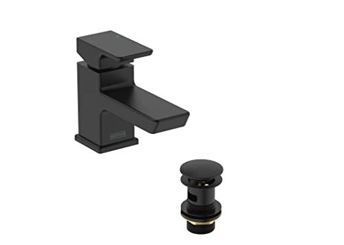 Bristan Kobalt Wastafel Mengkraan met Clicker Afval Zwart - 5014868070568