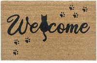 Hanse Home Kokos Deurmat voor Binnen - Natural, Kattenwelkom, Antislip, 45x75cm