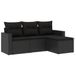 vidaXL 5-delige Loungeset met Kussens, Poly Rattan, Zwart