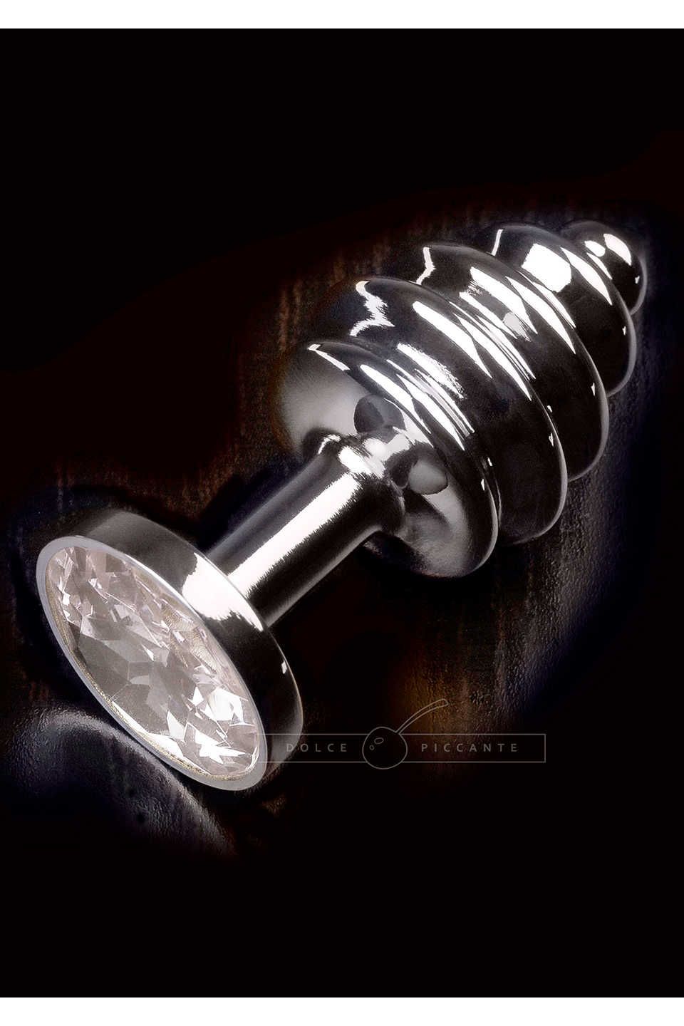 Dolce Piccante Buttplug Jewellery Small Silver Ribbed Diamond - 8713221485526