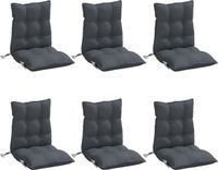 vidaXL Stoelkussens 6 stuks lage rug Oxford stof antracietkleurig