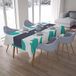 Bonamaison Tafelkleed, Anti-Mold, Sneldrogend, Waterdicht, 100% Polyester Tafellaken, Turkoois, wit, 140 x 200 Cm