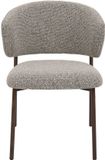 Giga Meubel Eetkamerstoel Feya Taupe/Walnoot - Stof - Japandi - Set van 2
