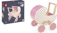Janod Candy Chic Houten Poppenwagen - Roze/Goud/Wit - Vanaf 18 Maanden
