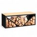 DanDiBo Étagère de rangement pour bois de chauffage, intérieur, avec banc, cadre en métal, noir, modèle 96602