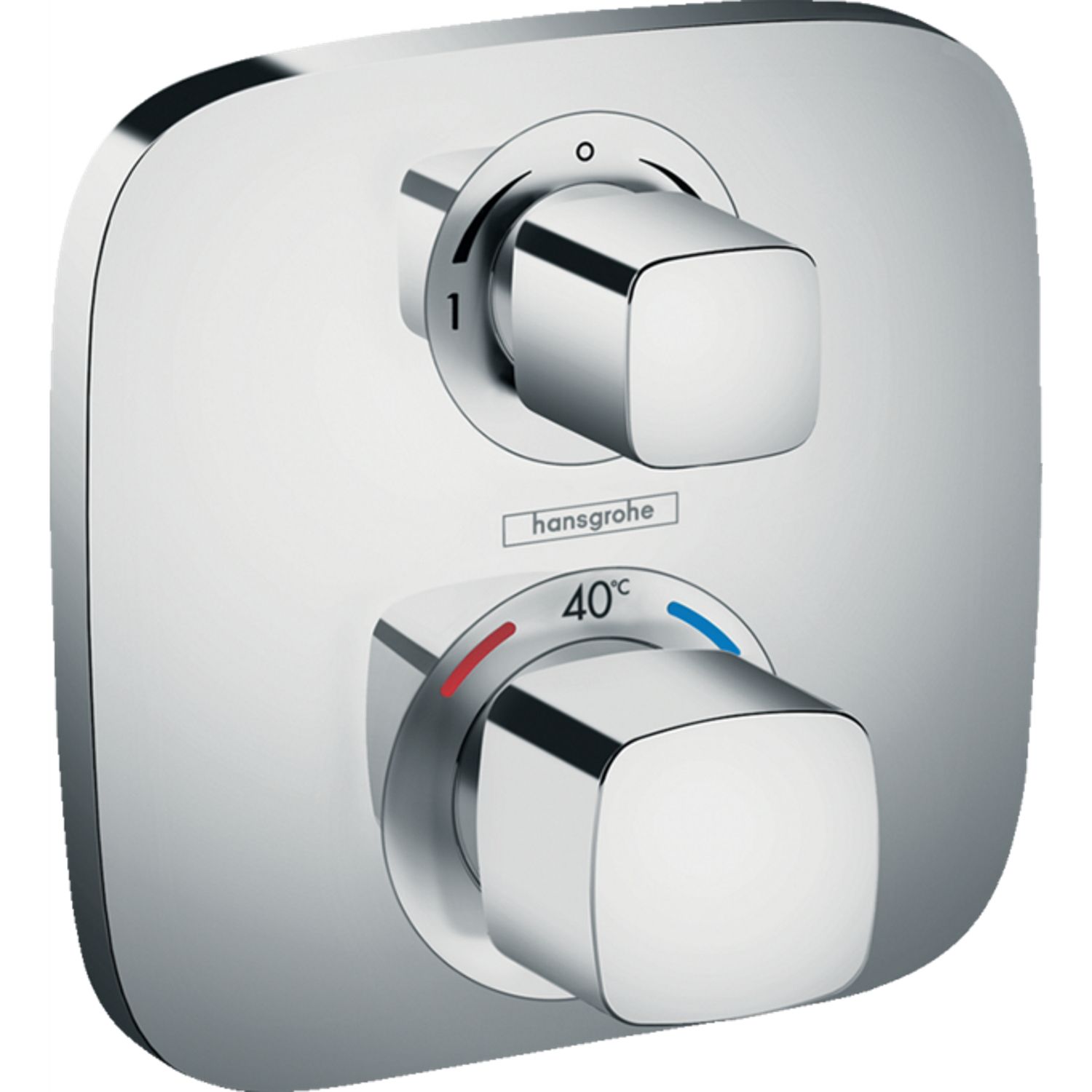 Hansgrohe Ecostat regendoucheset inbouw plafonduitloop met handdouche en hoofddouche 30 cm thermostaat square chroom
