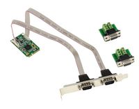 KALEA-INFORMATIQUE Mini PCI Express MiniPCIe 2-poorts RS422 RS485 DB9 seriële kaart met EXAR XR17V352 chipset geleverd met adapters voor draad-op-draad montage.