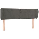 vidaXL Hoofdbord met randen fluweel donkergrijs 147x23x78/88 cm