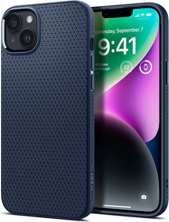 Spigen Liquid Air Apple iPhone 14 Hoesje Back Cover Blauw
