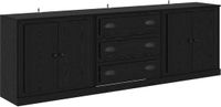 vidaXL Dressoirs 3 stuks, zwarte eiken, 70 x 35,5 x 67,5 cm, gelamineerd hout, ruime opslag, modern rechthoekig dressoir, praktisch meubel voor woonkamer, eetkamer, minimalistische kast